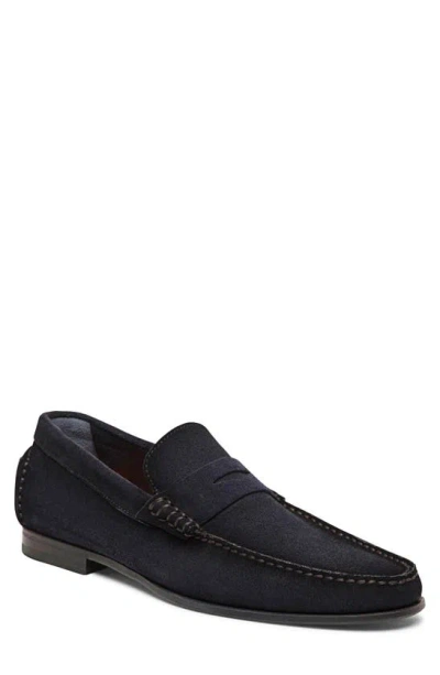 Santoni Ikangia Penny Loafer In Blue