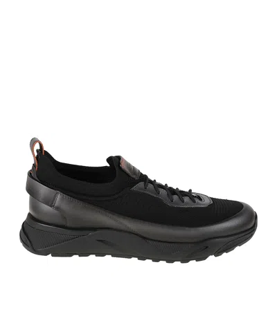 Santoni Inno Calza Low Top Sneakers In Brown