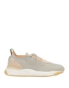 Santoni Innova By  Man Sneakers Light Grey Size 8 Leather, Textile Fibers In Grey