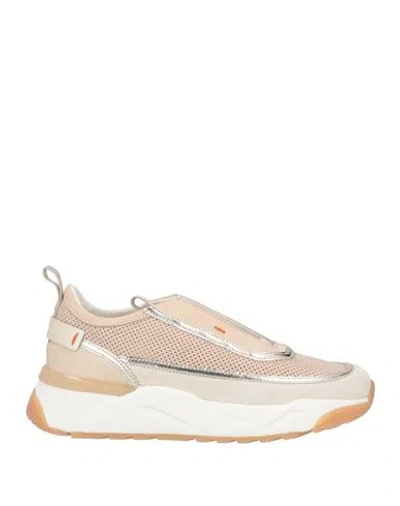 Santoni Innova By  Woman Sneakers Beige Size 8 Leather