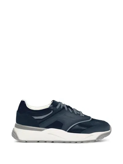 Santoni Innova Perforated Sneakers In Blue