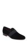 Santoni Men's Isomer-vlun01 Velvet Slip On Formal Loafers In Black-n01