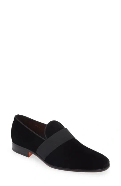 SANTONI SANTONI ISOMER VELVET & LEATHER SLIP-ON SHOE