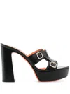 Santoni Ivory 130mm Open-toe Sandals In Black