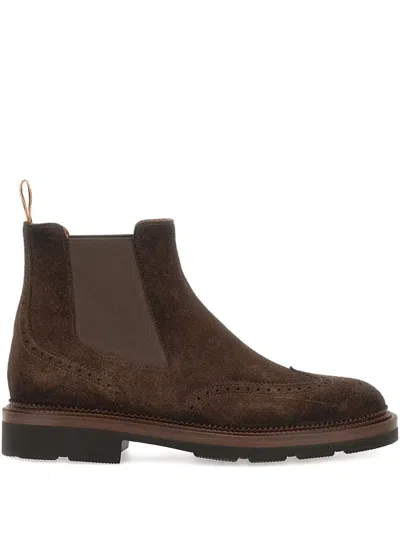 Santoni Kalamaboot Chelsea Boots In Brown