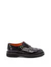 Santoni Leather Brogue-detailing Monk Shoes In Black