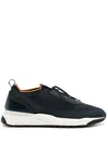 Santoni Knitted-upper Sneakers In Black