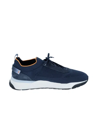 Santoni Knitted-upper Sneakers In Blue
