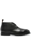 Santoni Laborc Leather Boots In Black