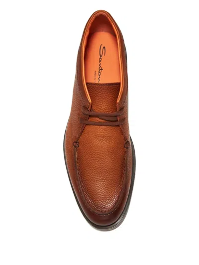 Santoni Lace-up Boots In Brown