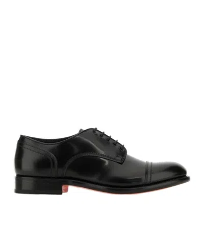Santoni Lace Up Business Dress Shoes In Black