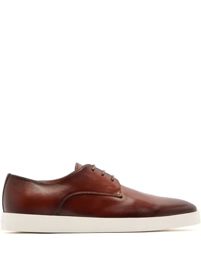 Santoni Lace-up Derby Shoes In Brown
