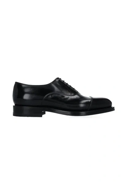 Santoni Lace Up Design Business Dress Shoes In Black