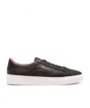 Santoni Logo Printed Low-top Sneakers In Brown