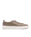 Santoni Slip-on Sneakers With Contrasting Rubber Sole In White