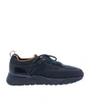 Santoni Low Top Sneakers Contrast Trim In Blue