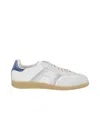 Santoni Dbs Leather And Suede Sneakers In White