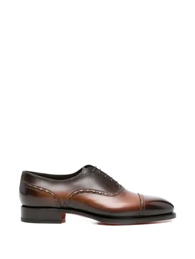 Santoni Lace-up Oxford Shoes In Brown