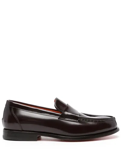 Santoni Laife Round-toe Loafers In Purple