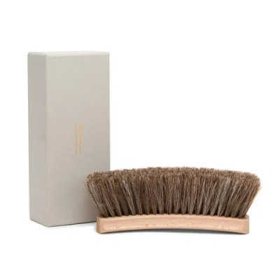 Santoni Large Wooden Brush With Long Horsehair Bristles Brown