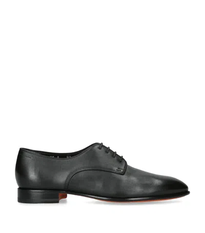 Santoni Leather Adrian Blake Oxford Shoes In Black