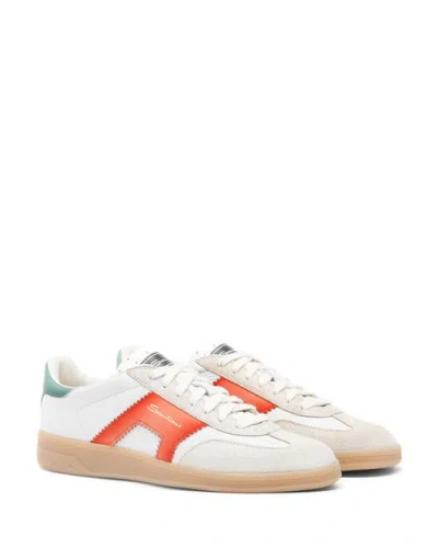 Santoni Leather And Suede Dbs Oly Sneaker