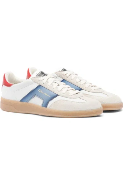 Santoni Leather And Suede Dbs Oly Sneaker