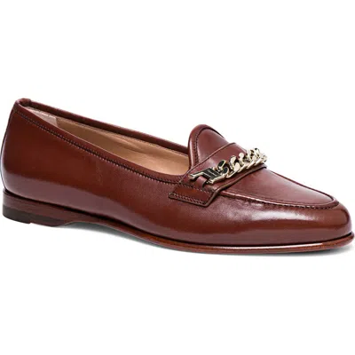 Santoni Leather Andrea Loafer In Brown