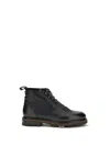 Santoni Leather Ankle Boot In Brown
