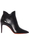 Santoni Leather Ankle Boots In Black