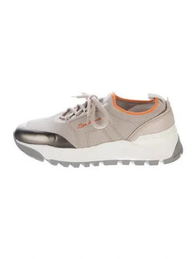 Pre-owned Santoni Leather Athletic Sneakers In Neutral