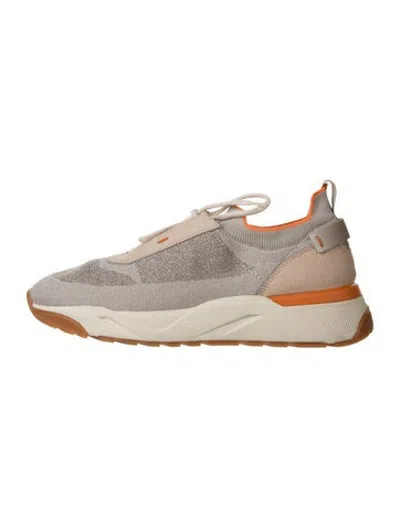 Pre-owned Santoni Leather Athletic Sneakers In Neutrals
