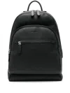 Santoni Leather Backpack In Black