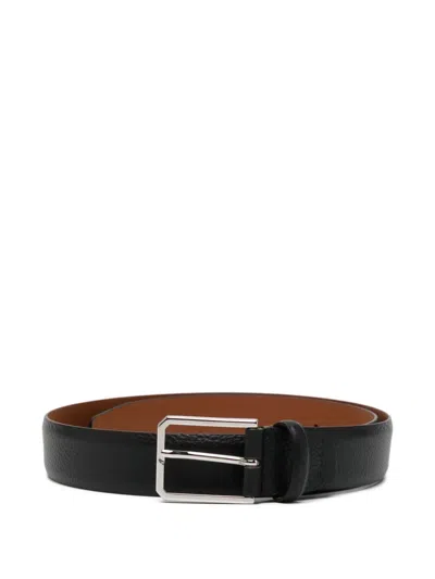 Santoni Leather Belt In Brown