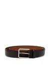 Santoni Leather Belt In Black