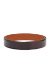Santoni Leather Belt Strap In Brown