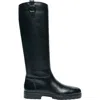 Santoni Leather Boot In Black