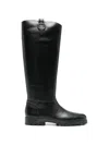 Santoni Leather Boots In Black