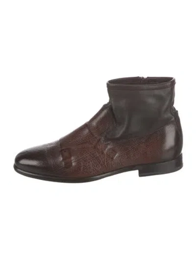 Pre-owned Santoni Leather Boots In Brown