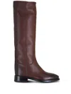 Santoni Leather Boots In Brown