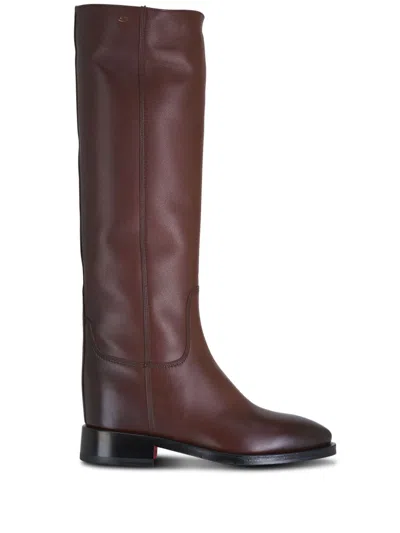 Santoni Leather Boots In Brown