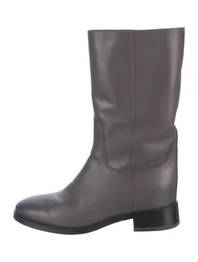 Pre-owned Santoni Leather Boots In Grey