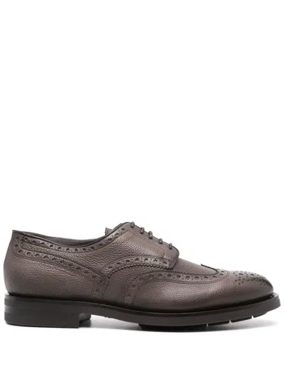 Santoni Leather Brogues In Brown