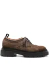 Santoni Rhea Men Brogue Chunky Sole Shoes In Brown