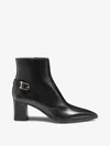 Santoni 70mm Buckle-detail Pointed-toe Boots In Black