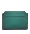 Santoni Leather Card Holder In Green