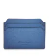 Santoni Leather Card Holder In Navy