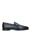 Santoni Leather Cashmere-lined Carlos Loafers In Multi