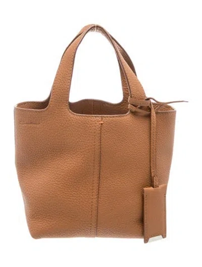Pre-owned Santoni Leather Chapelier Mini In Brown