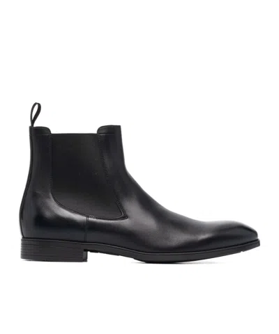 Santoni Leather Chelsea Boots In Black